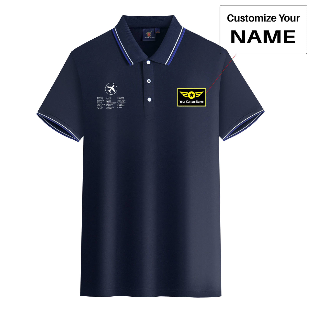 Aviation Alphabet 2 Designed Stylish Polo T-Shirts