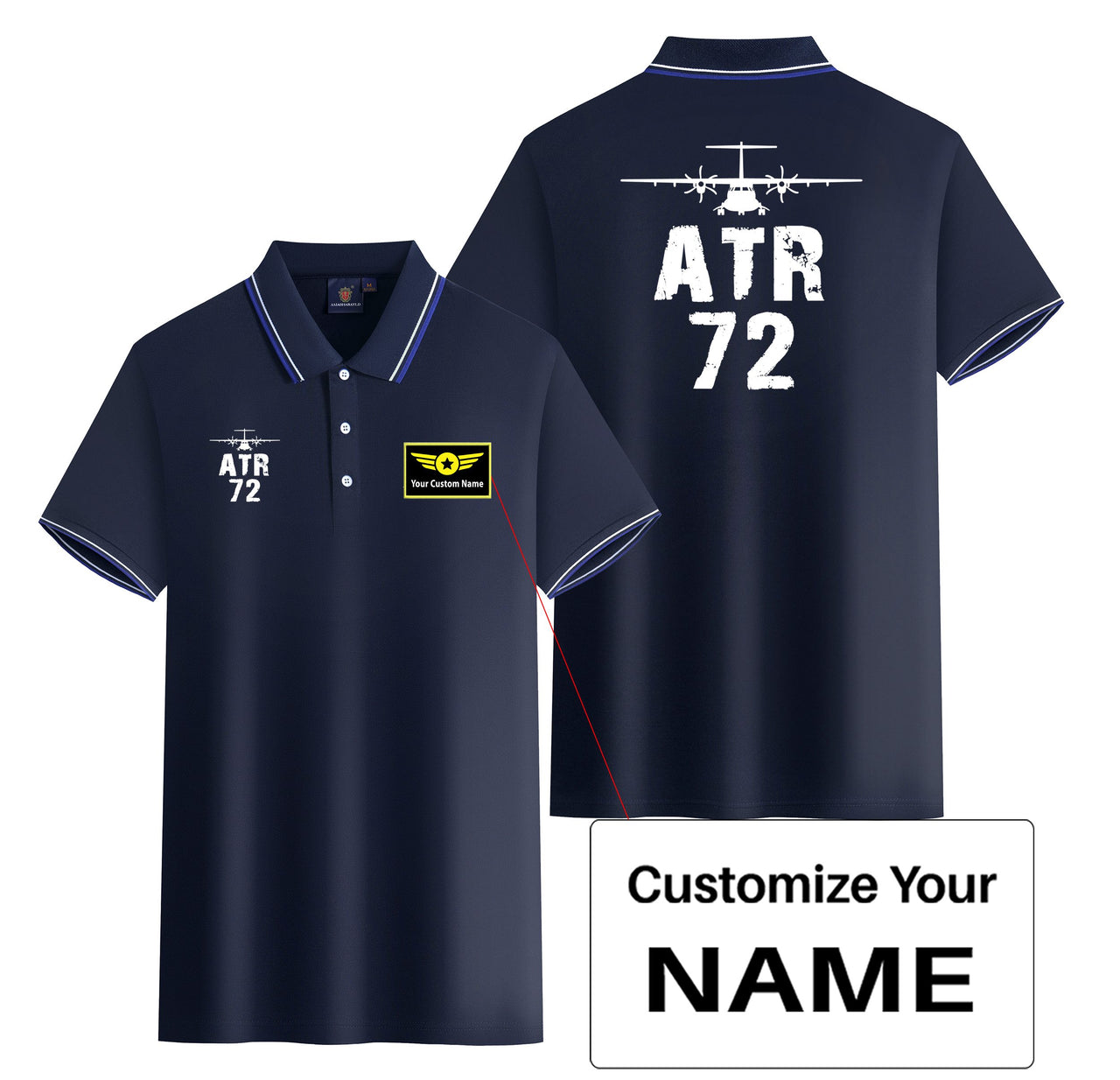 ATR-72 & Plane Designed Stylish Polo T-Shirts (Double-Side)