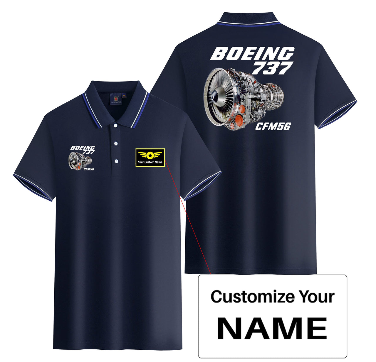 Boeing 737 Engine & CFM56 Designed Stylish Polo T-Shirts (Double-Side)