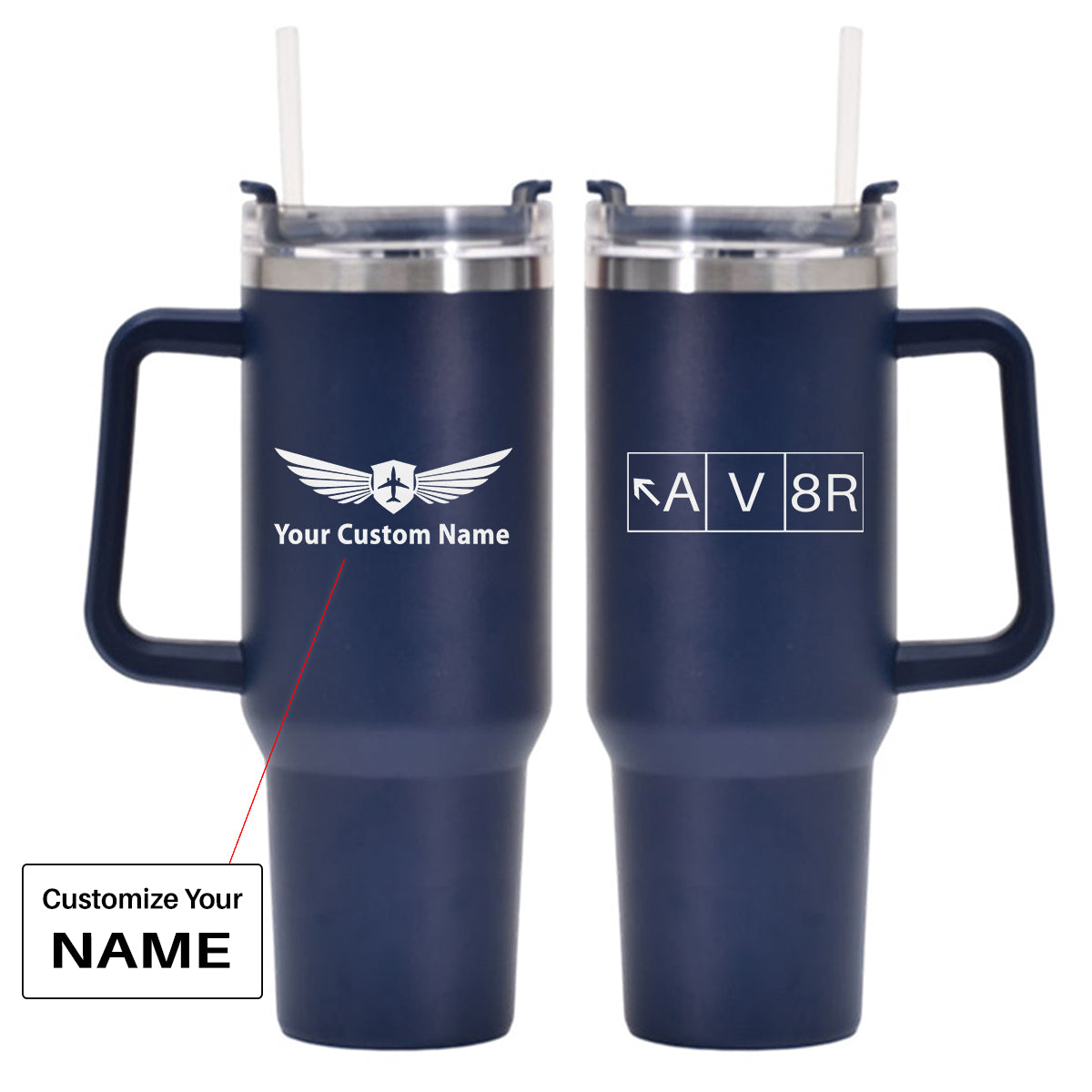 AV8R Designed 40oz Stainless Steel Car Mug With Holder