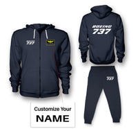 Thumbnail for Boeing 737 & Text Designed Zipped Hoodies & Sweatpants Set