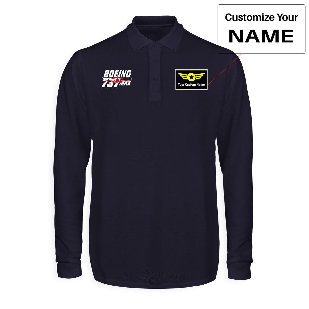 Amazing Boeing 737 Max Designed Long Sleeve Polo T-Shirts
