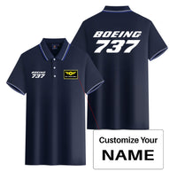 Thumbnail for Boeing 737 & Text Designed Stylish Polo T-Shirts (Double-Side)