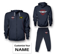 Thumbnail for Born To Fly Designed Designed Zipped Hoodies & Sweatpants Set