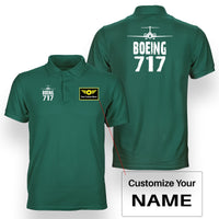 Thumbnail for Boeing 717 & Plane Designed Double Side Polo T-Shirts