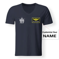 Thumbnail for Boeing 727 & Plane Designed V-Neck T-Shirts - view 10