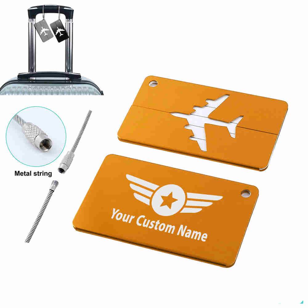 Custom Name (Badge 4) Designed Aluminum Luggage Tags
