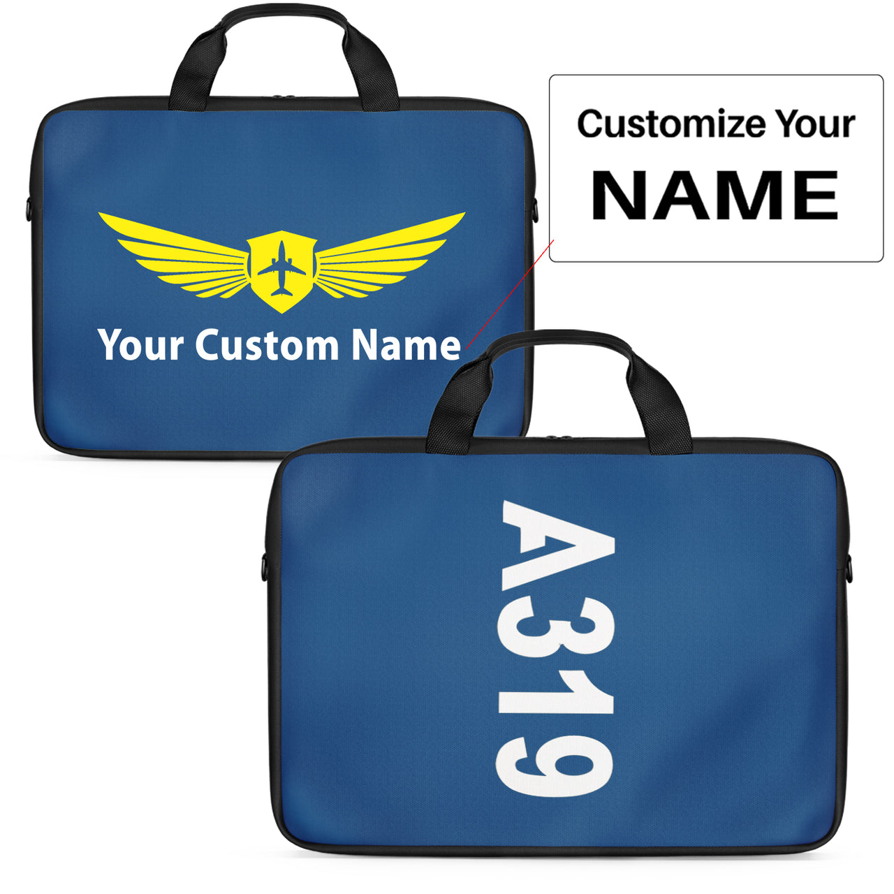 A319 Text Designed Laptop & Tablet Bags