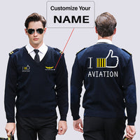 Thumbnail for I Like Aviation Designed Wool Pilot Sweaters