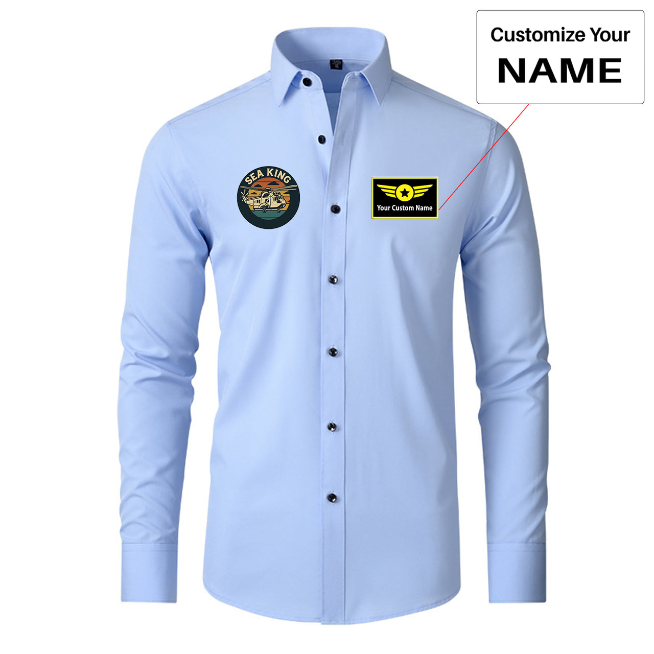 Sea King Helicopter Designed Long Sleeve Shirts