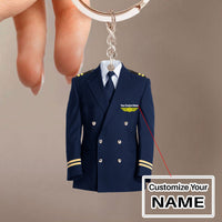 Thumbnail for Blue Pilot Suit Jackets & Coat Uniform Acrylic Keychain