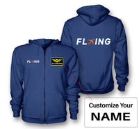 Thumbnail for Flying Designed Zipped Hoodies