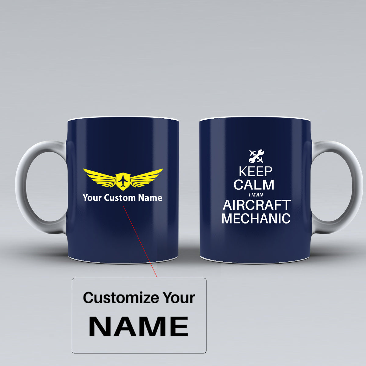 Aircraft Mechanic Designed Ceramic White Mugs