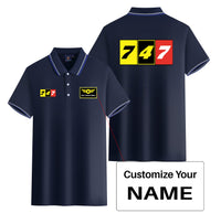Thumbnail for Flat Colourful 747 Designed Stylish Polo T-Shirts (Double-Side)