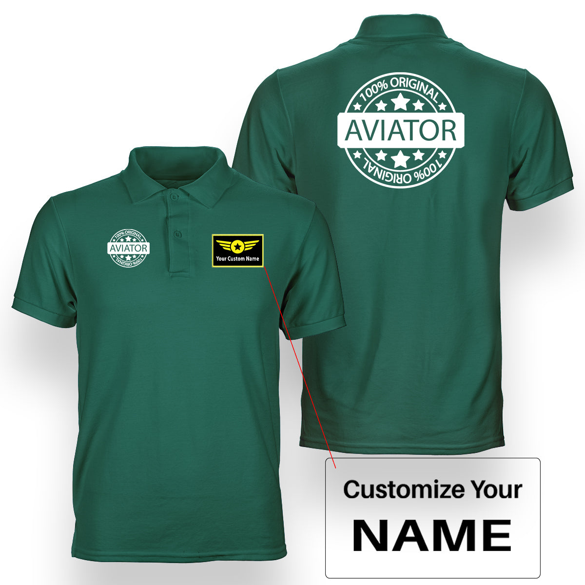 100 Original Aviator Designed Double Side Polo T-Shirts