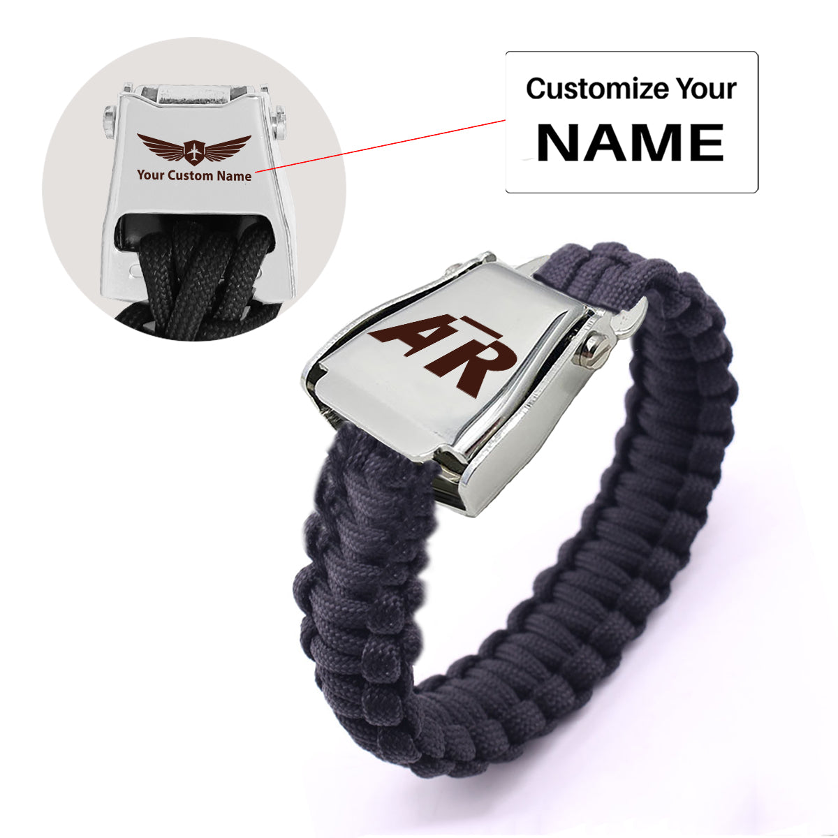 ATR & Text Design Airplane Seat Belt Bracelet