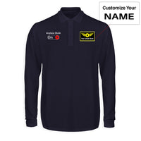 Thumbnail for Airplane Mode On Designed Long Sleeve Polo T-Shirts