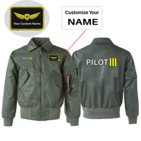 Thumbnail for Pilot & Stripes (3 Lines) Designed Embroidered Patch Attachable Jackets