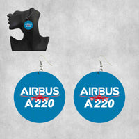 Thumbnail for Amazing Airbus A220 Designed Wooden Drop Earrings