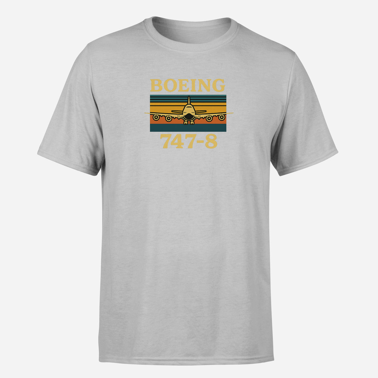 Retro Boeign 747-8 Design Super Quality T-Shirts