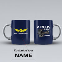 Thumbnail for Airbus A380 & Trent 900 Engine Designed Ceramic White Mugs