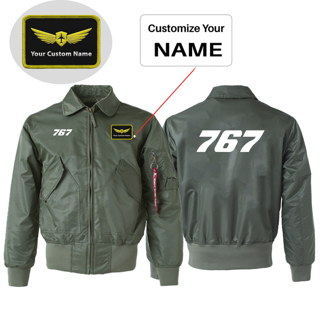 767 Flat Text Designed Embroidered Patch Attachable Jackets
