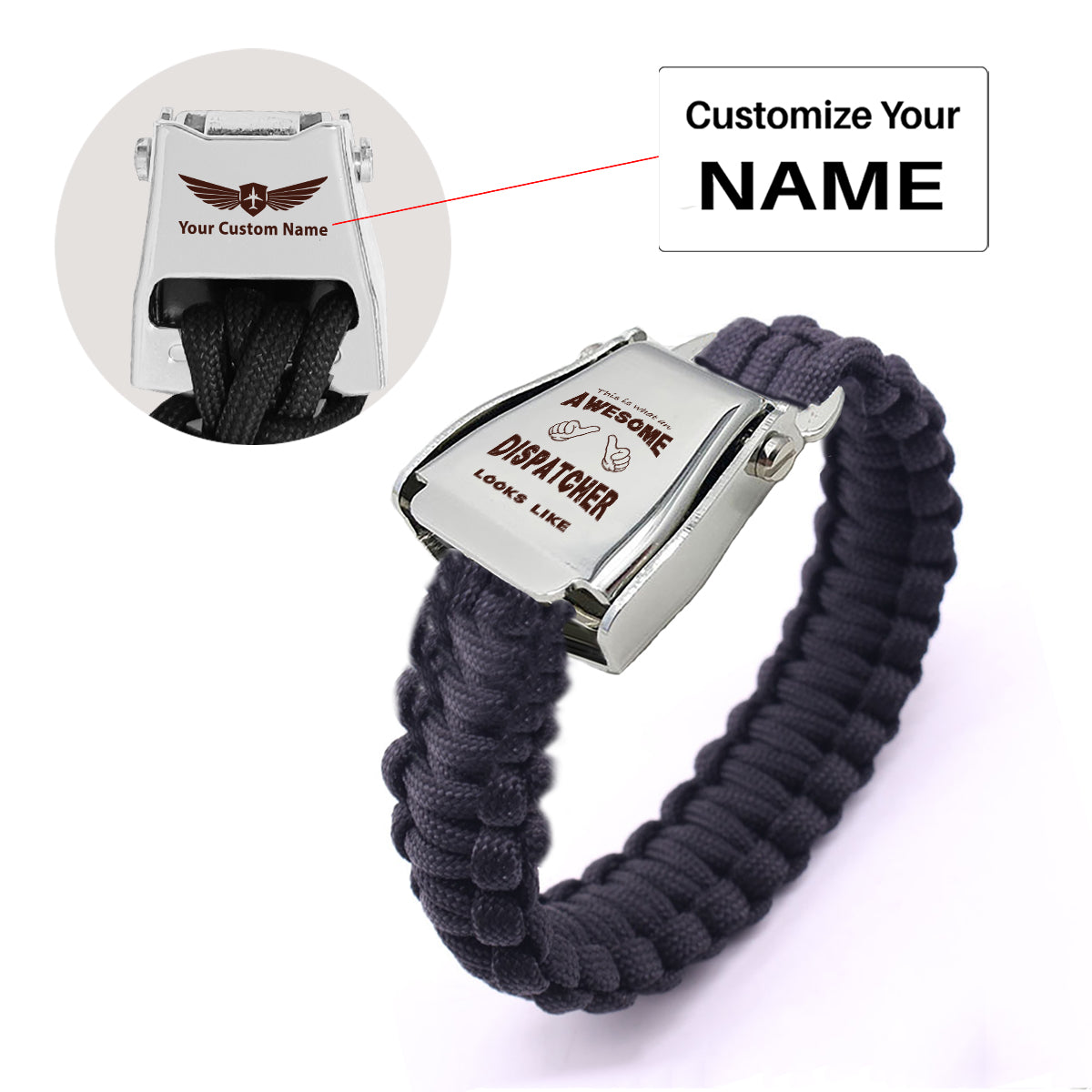 Dispatcher Design Airplane Seat Belt Bracelet