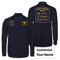 Thumbnail for Pilot's Golden Rules Designed Long Sleeve Polo T-Shirts (Double-Side)