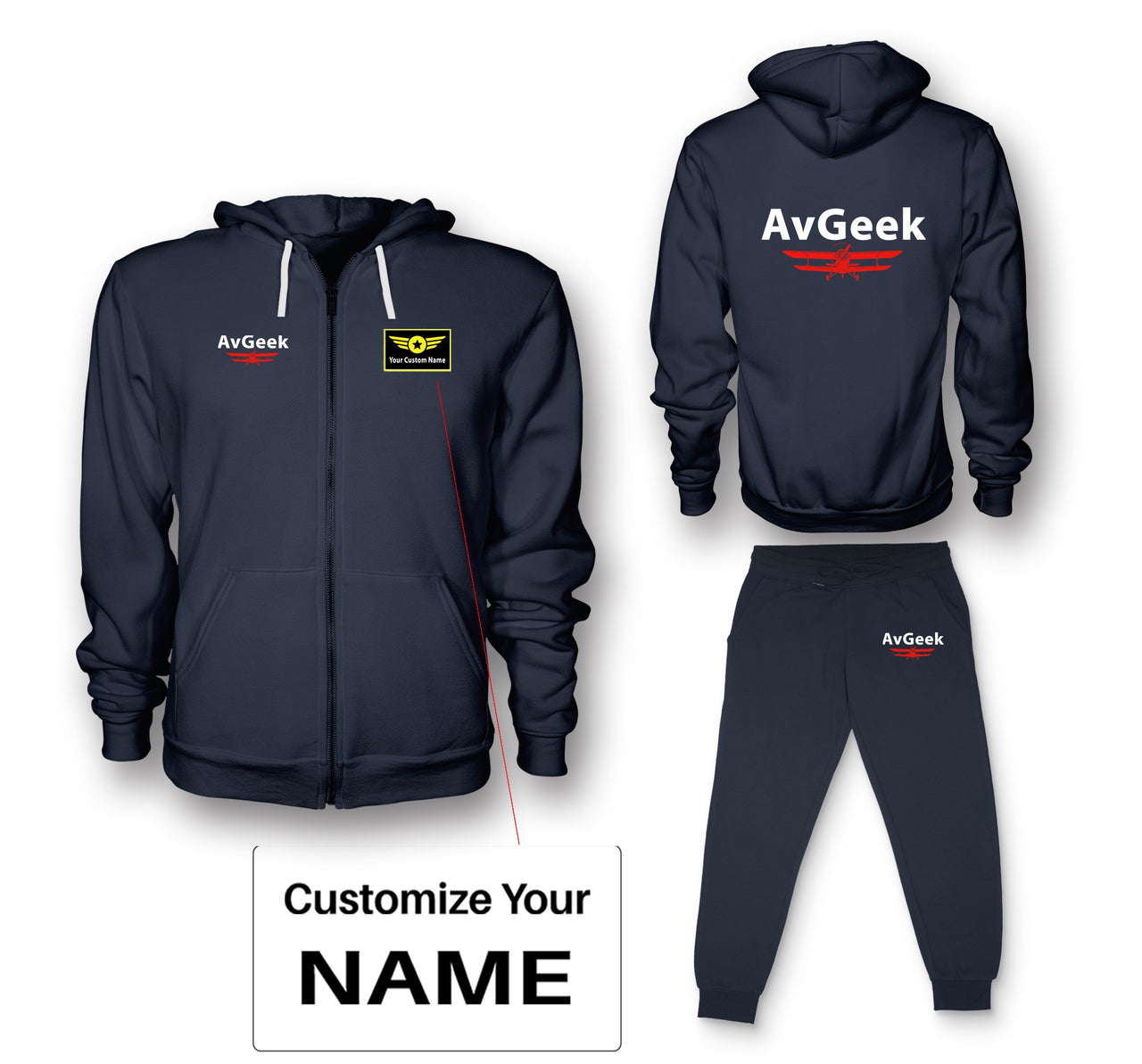 Avgeek Designed Zipped Hoodies & Sweatpants Set