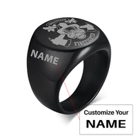 Thumbnail for Volunteer Firefighter Design  20MM Stainless Steel Circular Ring