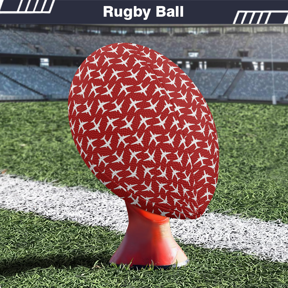 Perfectly Sized Seamless Airplanes Red Designed Rugby