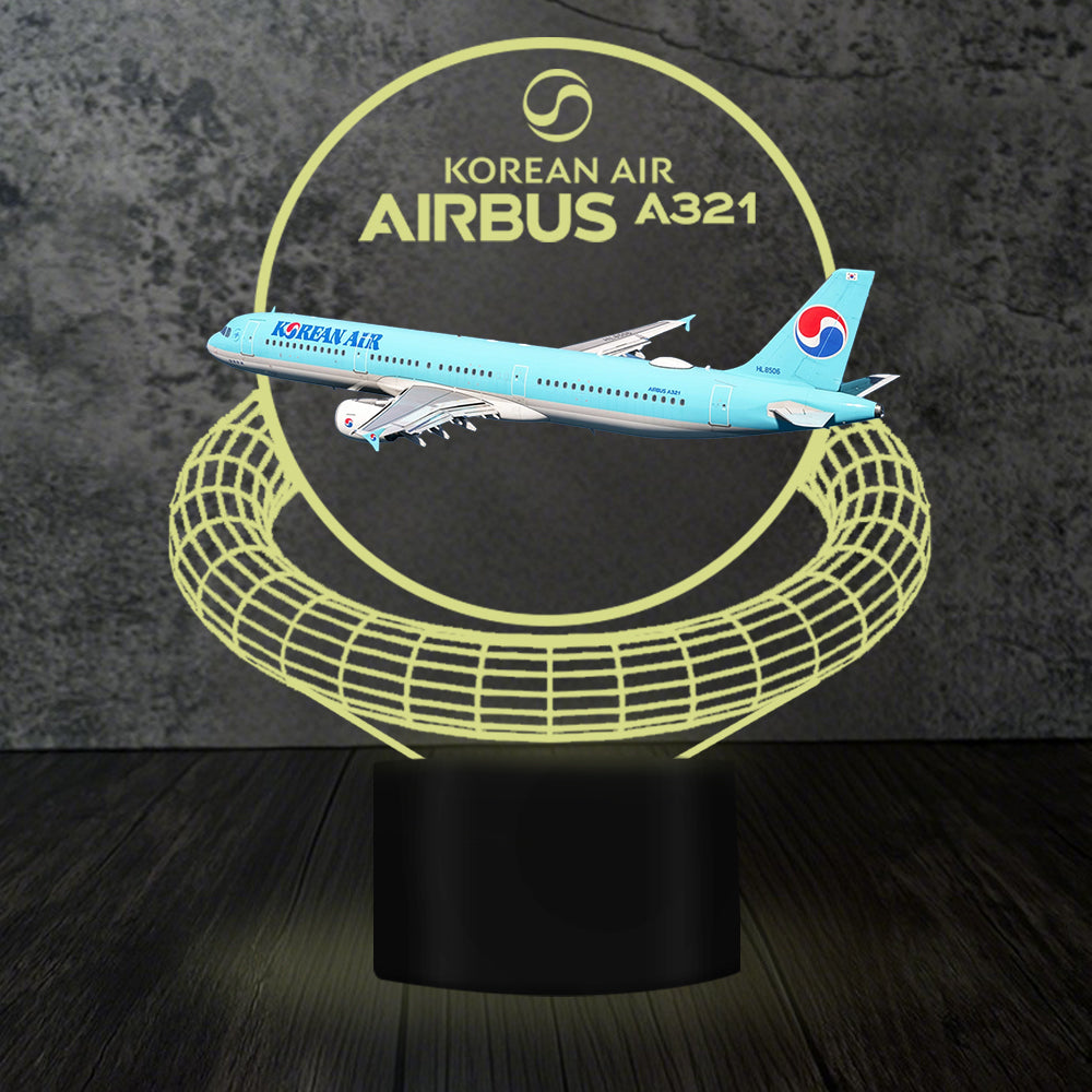 Korean Air Airbus A321 Designed 3D Lamp