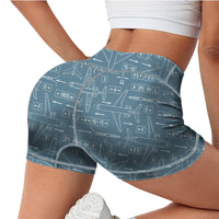 Thumbnail for Jet Planes & Airport Signs Designed Women Yoga Shorts Pants