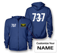 Thumbnail for Boeing 737 Designed Designed Zipped Hoodies