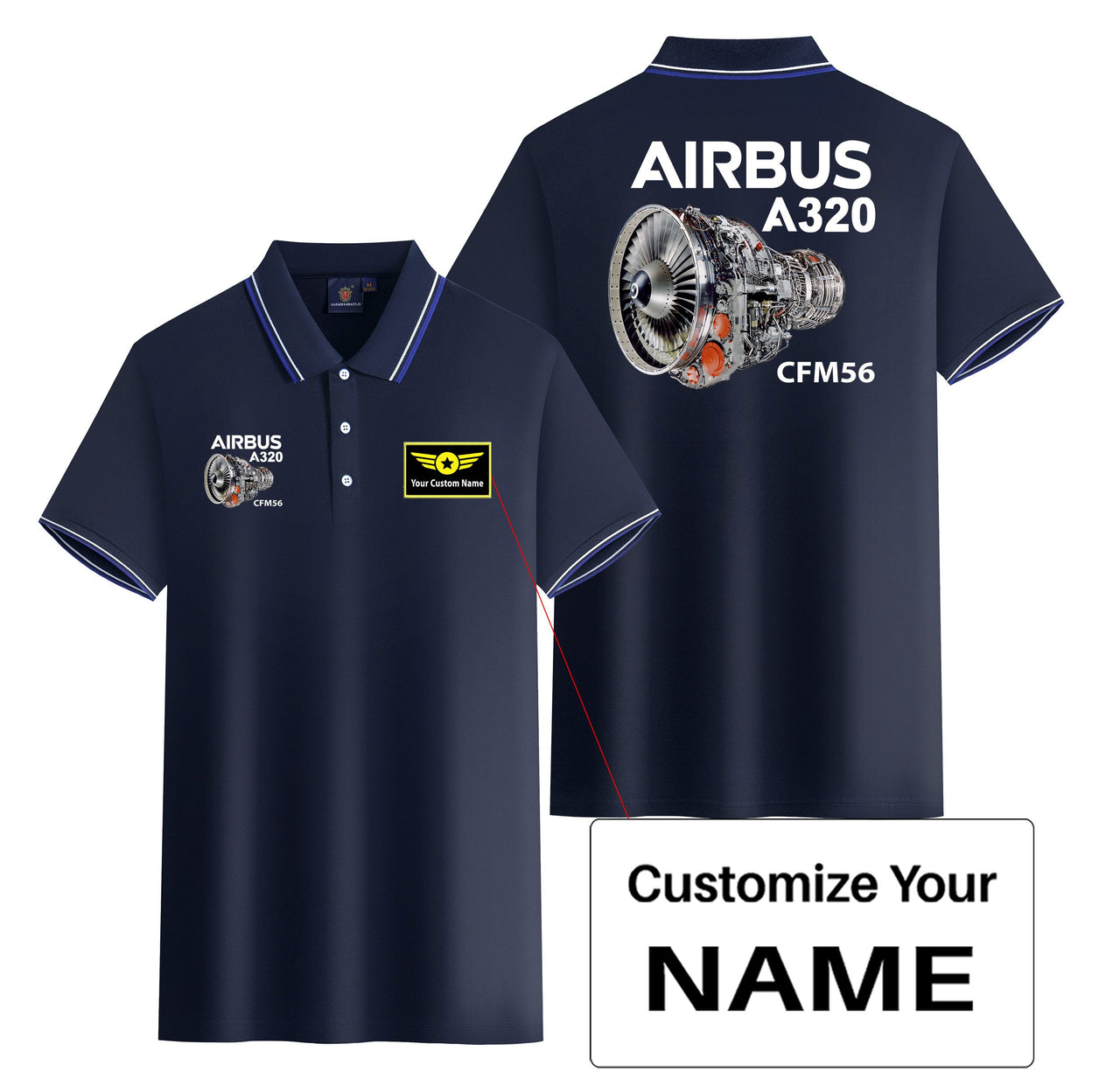 Airbus A320 & CFM56 Engine Designed Stylish Polo T-Shirts (Double-Side)