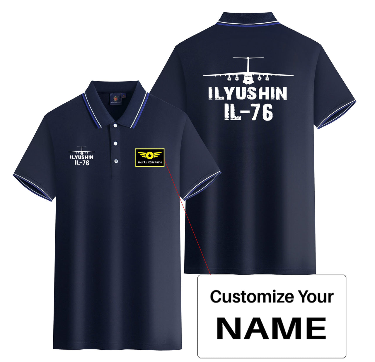 ILyushin IL-76 & Plane Designed Stylish Polo T-Shirts (Double-Side)