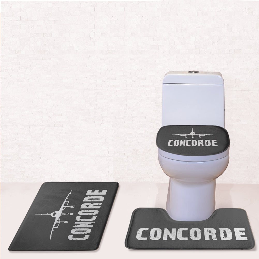 Concorde & Plane Designed Toilet Seat Cover Three-piece Set