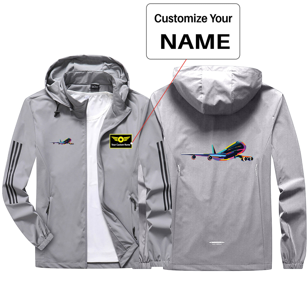 Multicolor Airplane Sport & Running Jackets