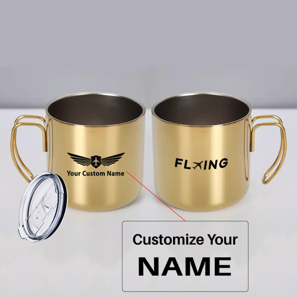 Flying Designed Stainless Steel Portable Mugs