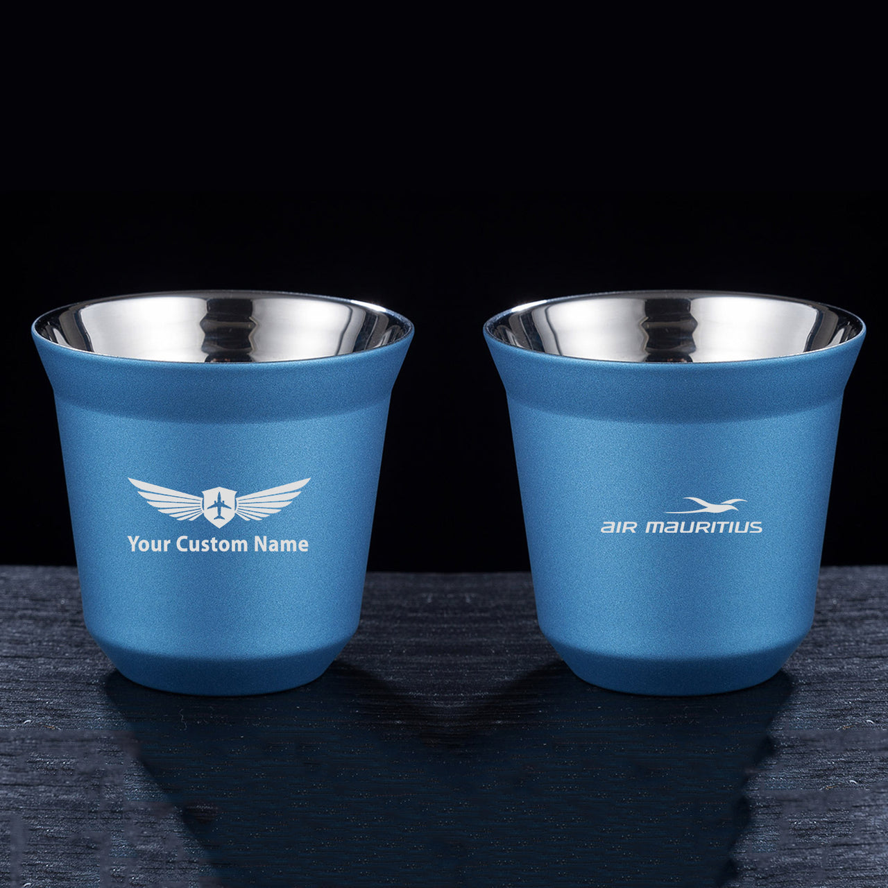 Air Mauritius Airlines Designed Double Wall Stainless Steel Coffee Mugs