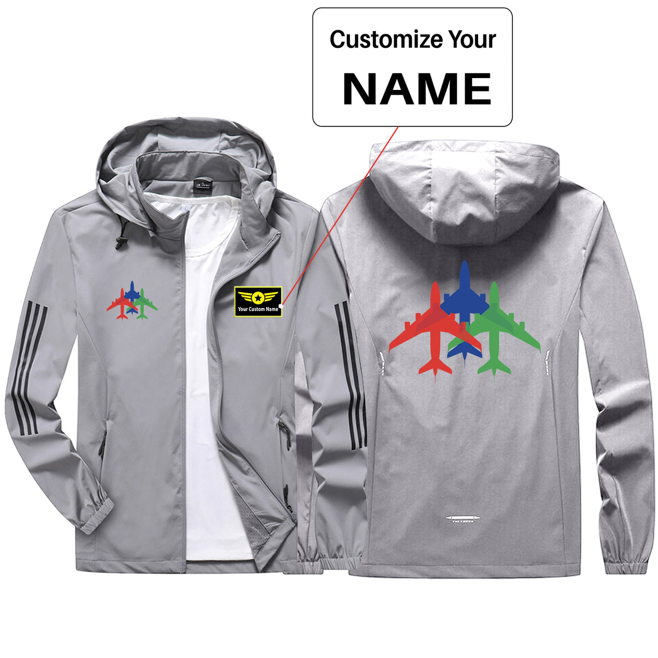 Colourful 3 Airplanes Sport & Running Jackets