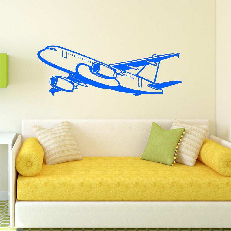 Amazing Silhouette of Airbus A320 Designed Wall Sticker