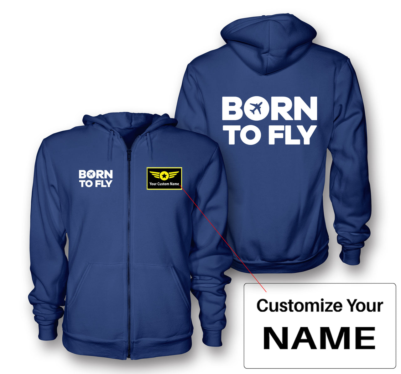Born To Fly Special Designed Zipped Hoodies