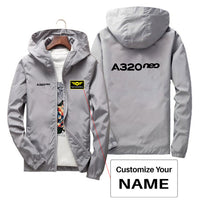 Thumbnail for A320neo & Text Designed Thin Windbreaker Jackets
