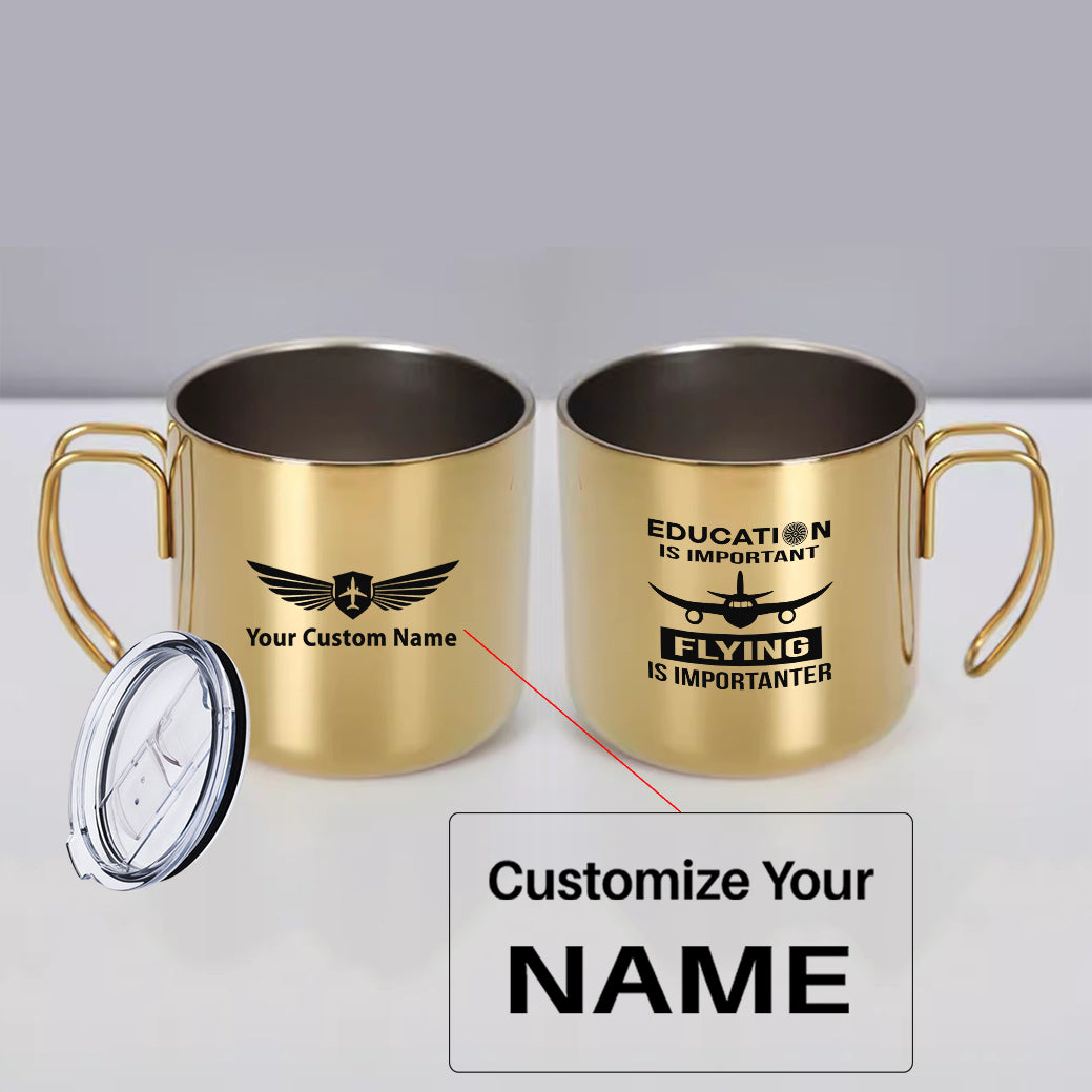 Flying is Importanter Designed Stainless Steel Portable Mugs