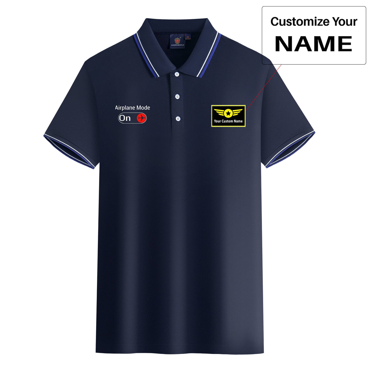 Airplane Mode On Designed Stylish Polo T-Shirts