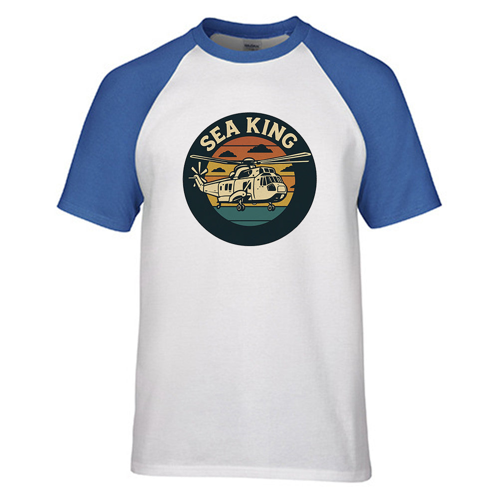 Sea King Helicopter Designed Raglan T-Shirts