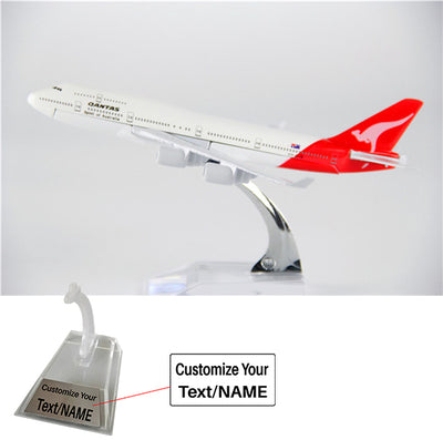 Qantas Airlines Boeing 747 Airplane Model (16CM) aviation themed 16-18cm scale model aircraft, diecast metal.