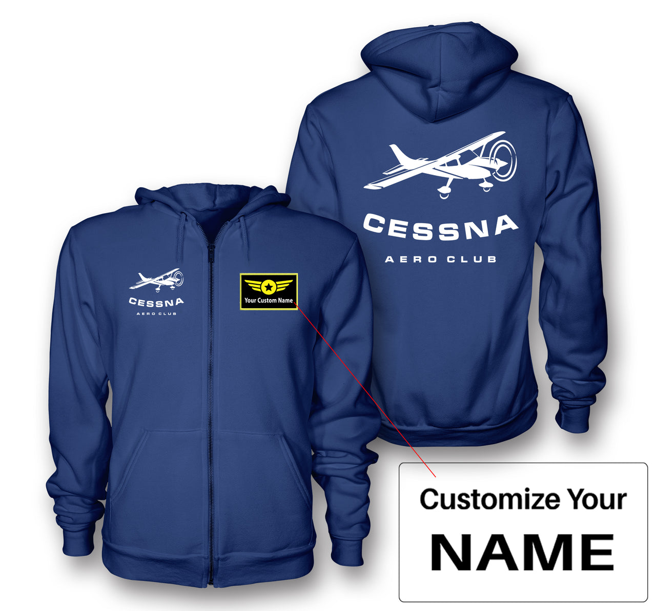 Cessna Aeroclub Designed Zipped Hoodies