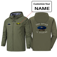 Thumbnail for Your Captain Is Speaking Designed Rain Jackets & Windbreakers